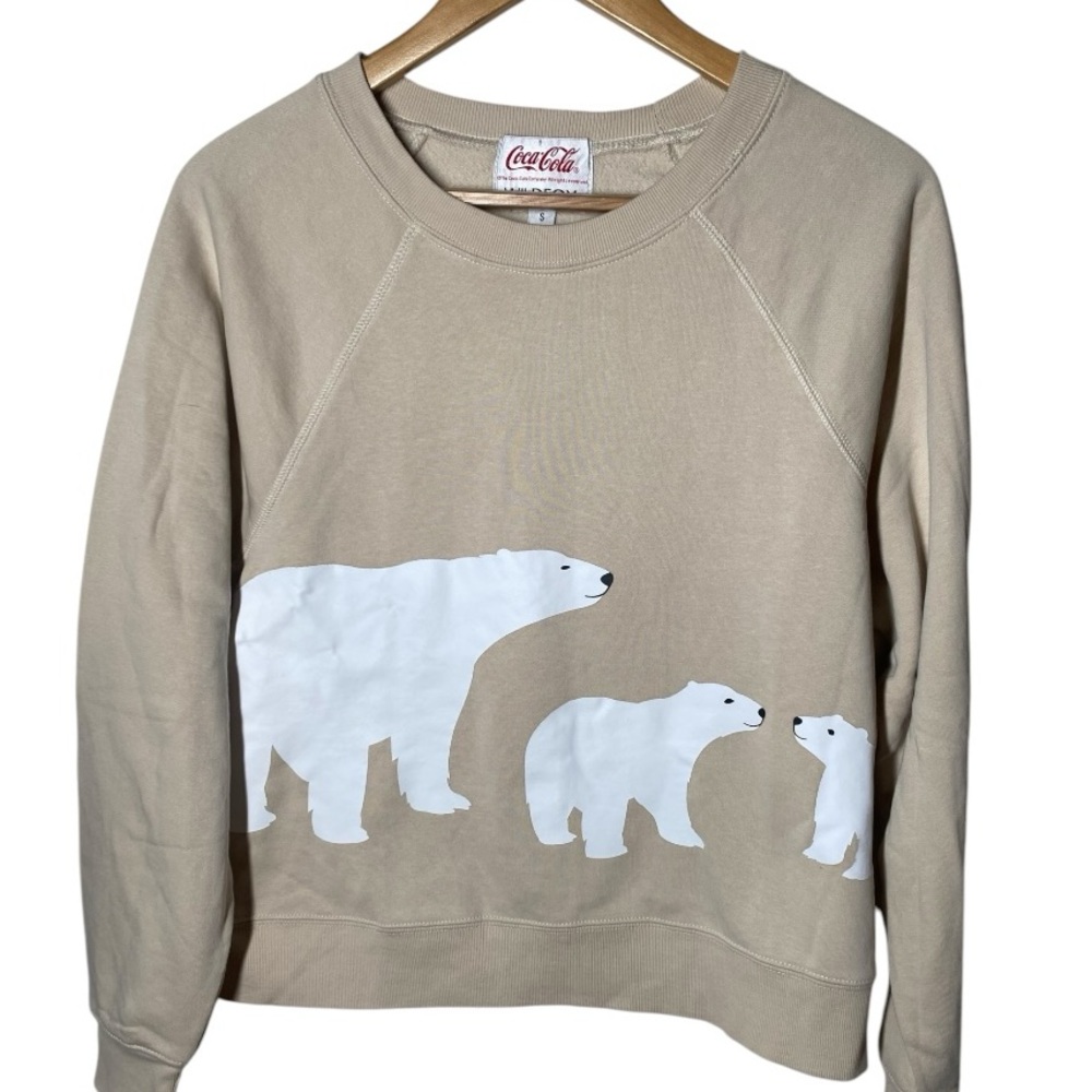 WILDFOX Beige Coca Cola Sweater Small